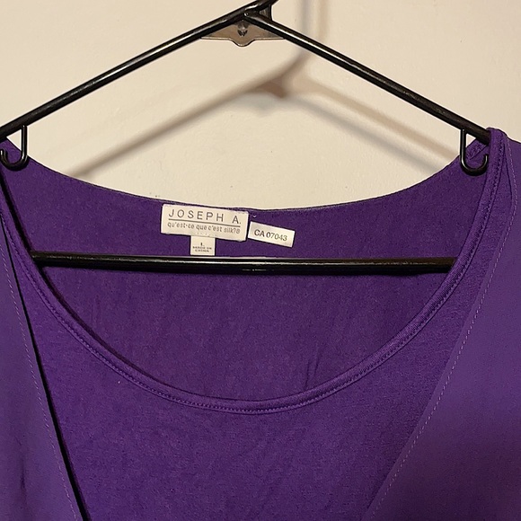 Joseph A. Purple Tank top- sheer Blouse overlay - Picture 2 of 6